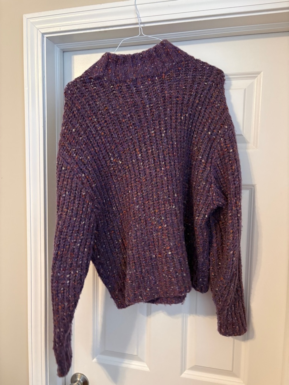 A New Day Mockneck Knit Cozycore Feminine Purple Sweater Women’s Medium Teacher - Picture 4 of 4